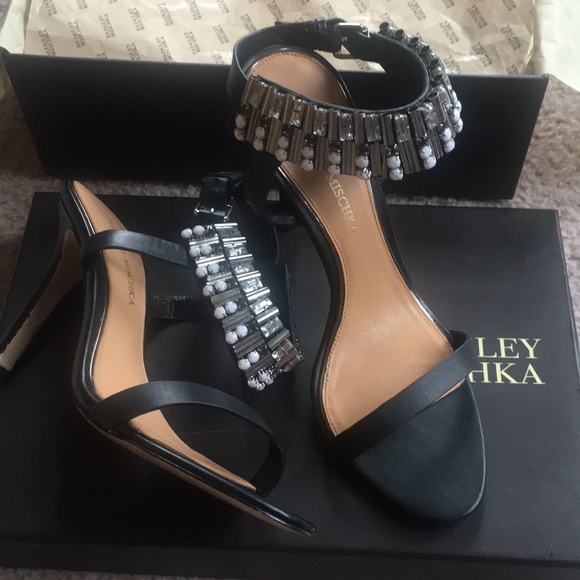 💎 BADGLEY MISCHKA - SPARKLING SIZE 8.5 BLACK HEEL - Picture 2 of 6